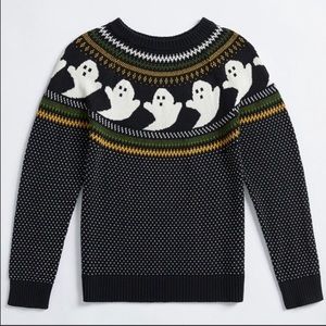 Modcloth Ghost Fair Isle Sweater Halloween Black
